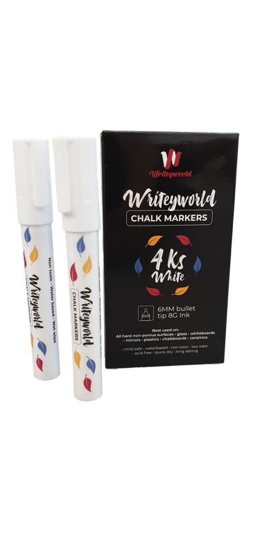 WHITE CHALK MARKERS - SET OF 4 WHITE CHALK MARKERS - SET OF 4